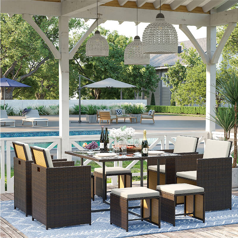 9 Piece Outdoor Furniture Set