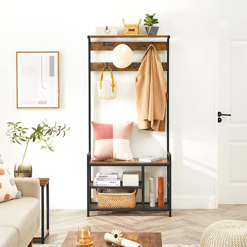 Coat Rack with Shoe Storage