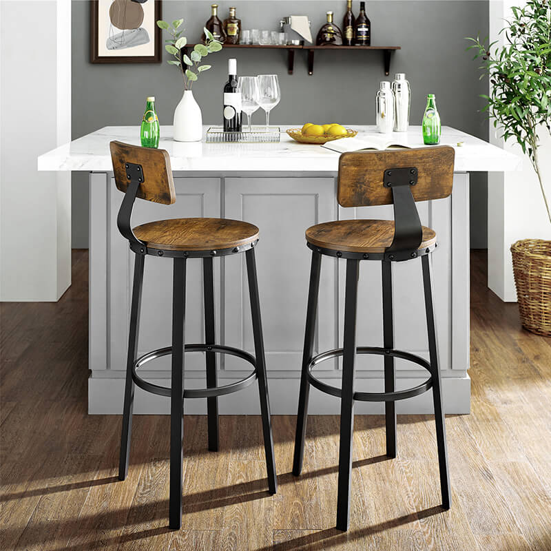 Bar Stools Set with Backrest