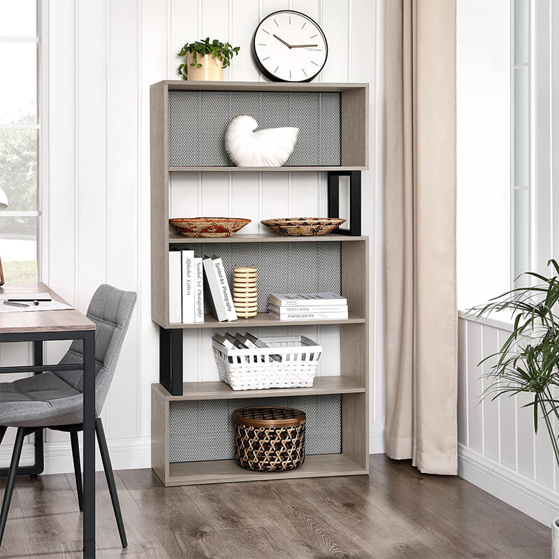 Greige Color Free-Standing Bookcase