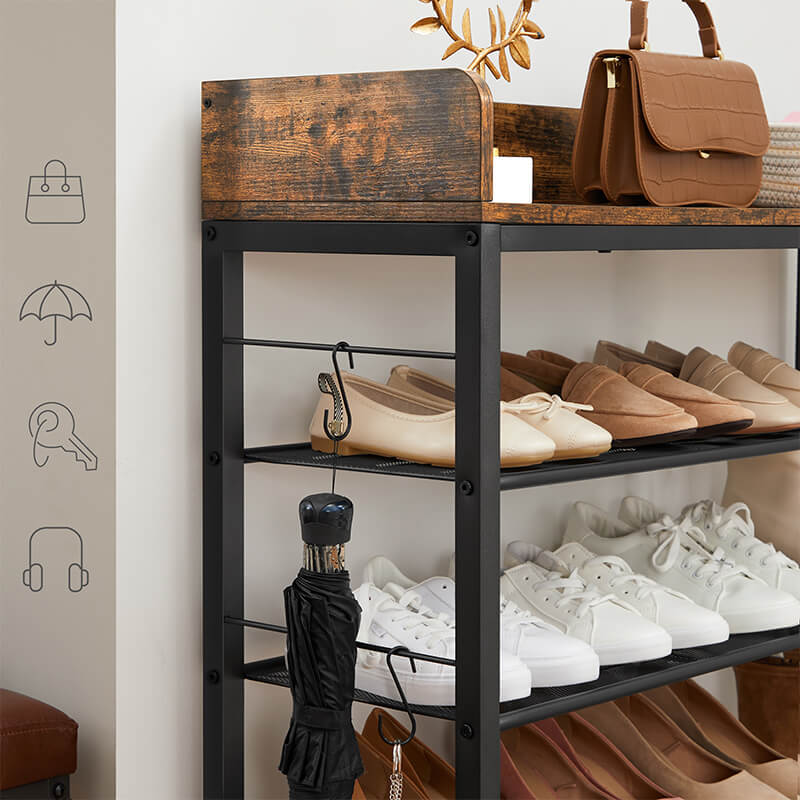 VASAGLE Industrial Shoe Rack