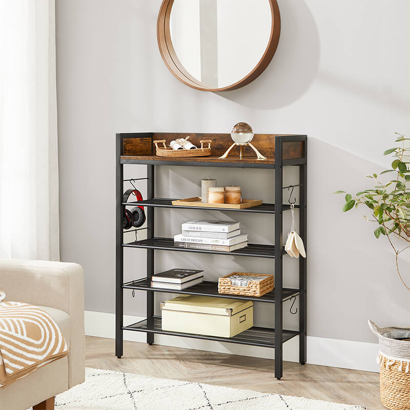 Shoe Rack Storage Organizer with Raised Edges