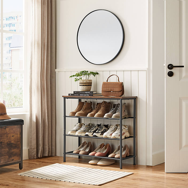 Shoe Rack with 3 Fabric Shelves