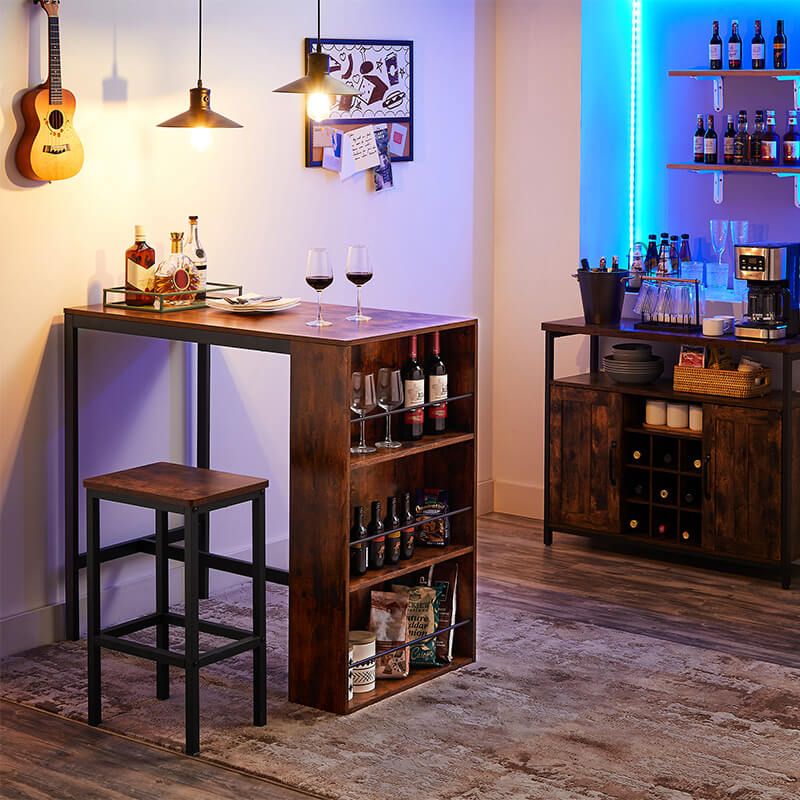 Bar Table with Storage Shelf