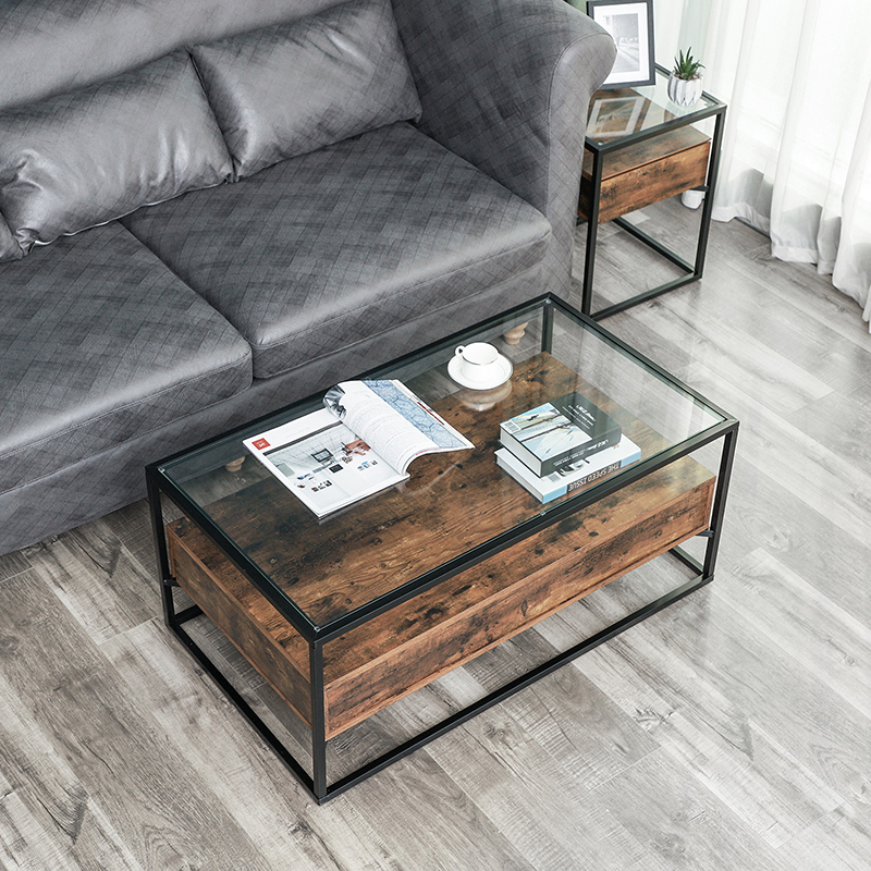 VASAGLE Glass Coffee Table