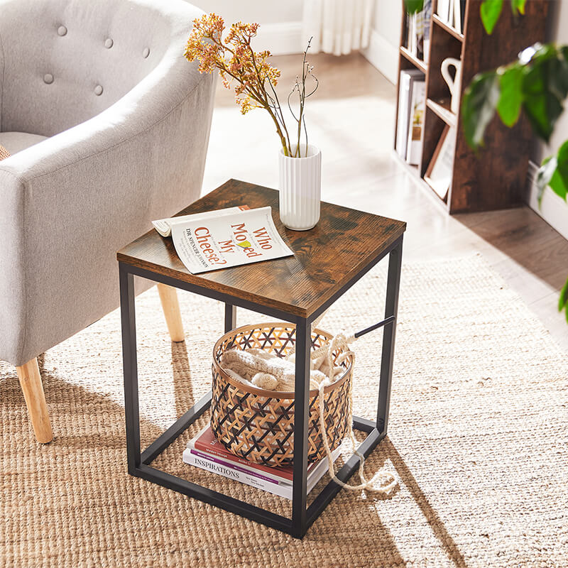 Side Table with Metal Frame