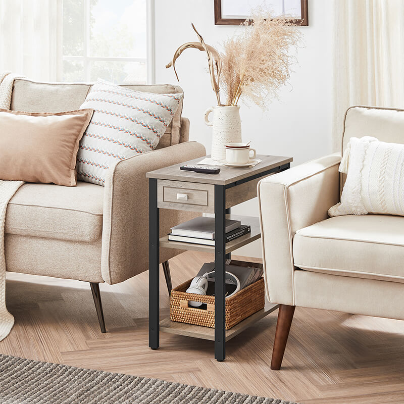 Narrow Side Table With Drawer For