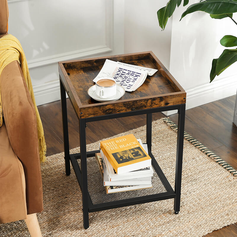 Side Table with Raised Edge