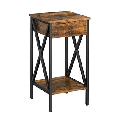 Industrial Nightstand with Drawer