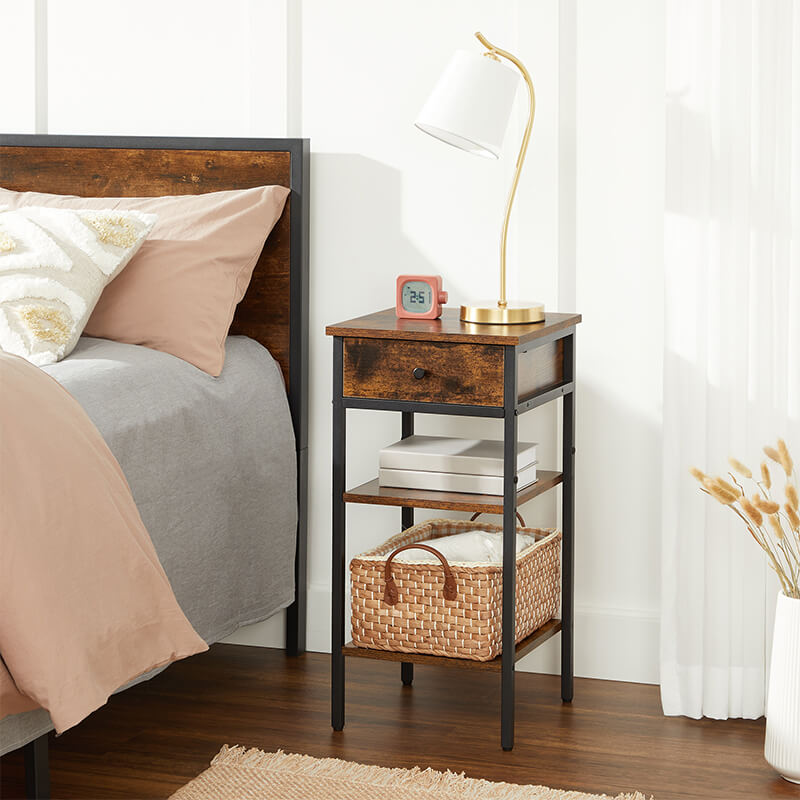 Tall Bedside Table with Drawer