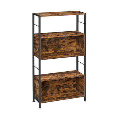 Industrial Bookshelf with Storage Compartment