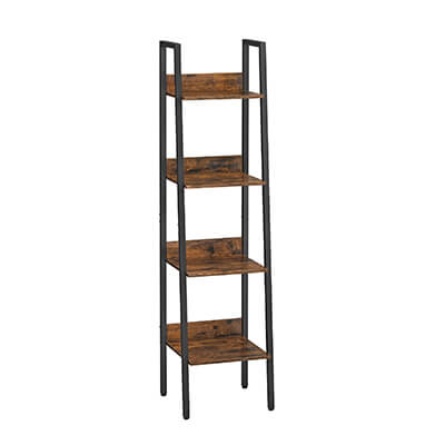 Industrial Narrow 4-Tier Ladder Shelf