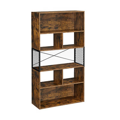 Industrial Bookcase with Metal Frame