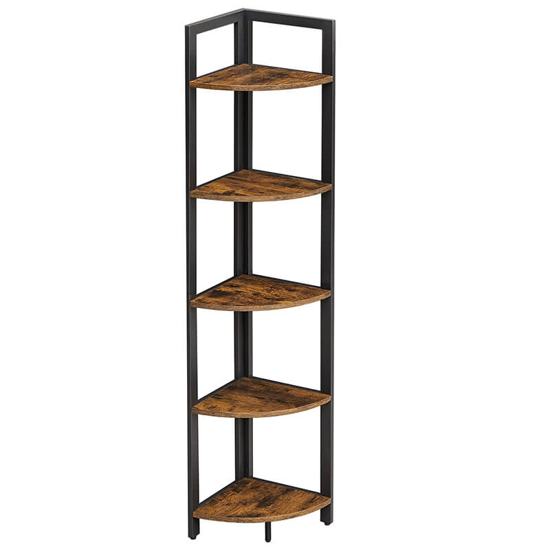 VASAGLE Corner Shelf, 5 Tier Corner Bookshelf, Tall Corner Storage Shelves