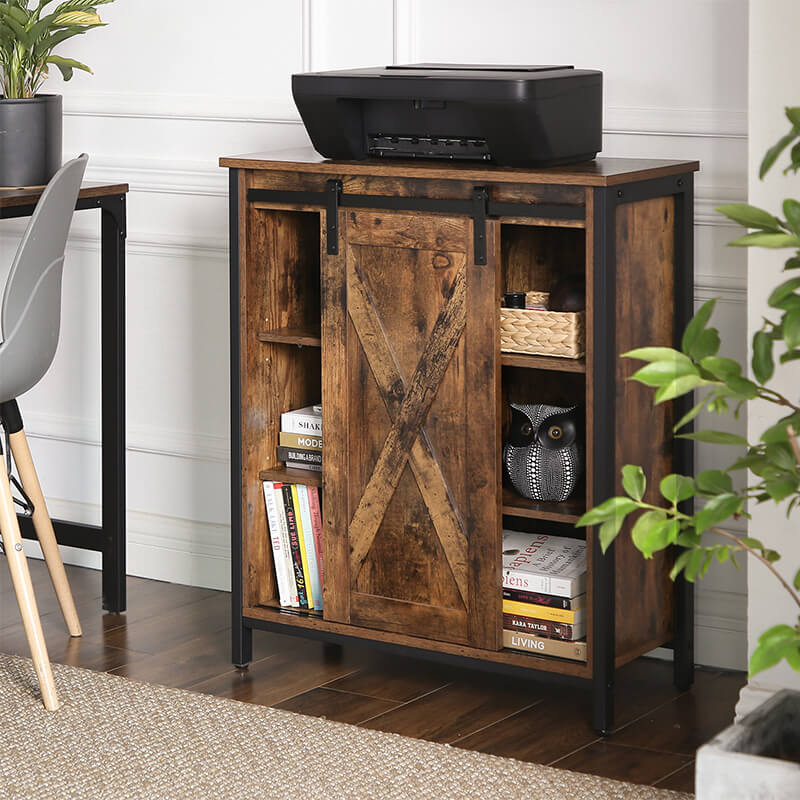 VASAGLE Industrial Storage Sideboard with Sliding Barn Door