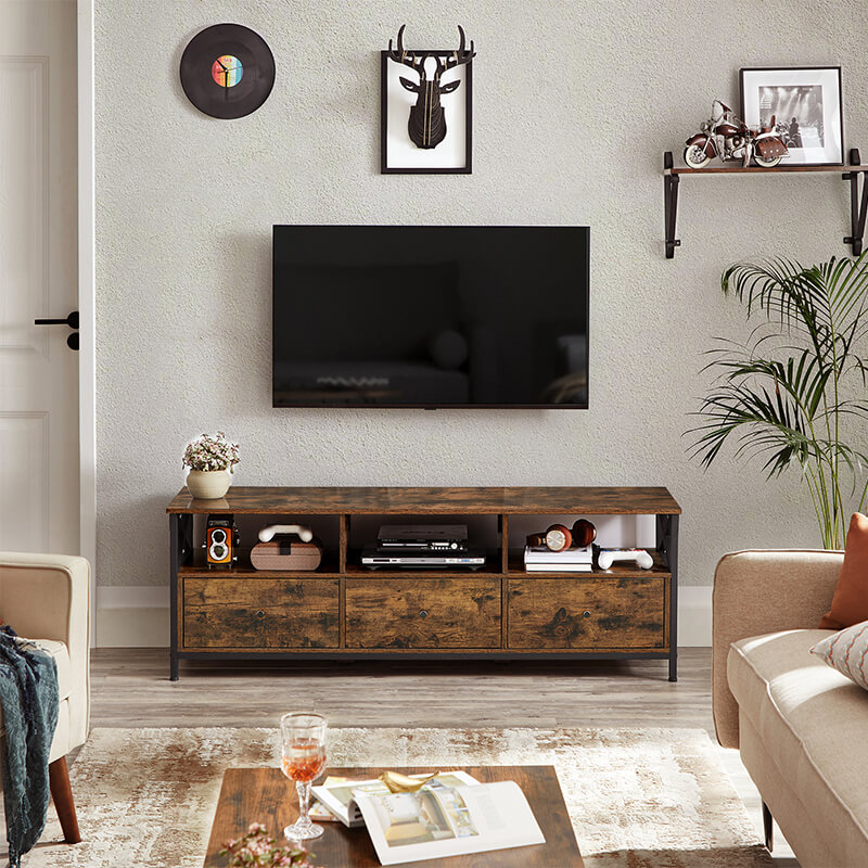 Industrial TV Stand with Drawers