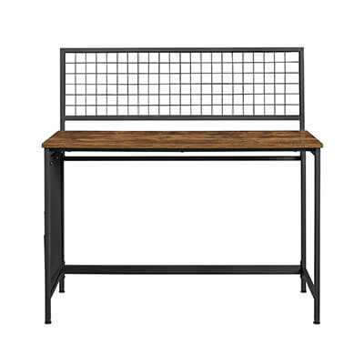 Industrial Computer Desk with Metal Grid