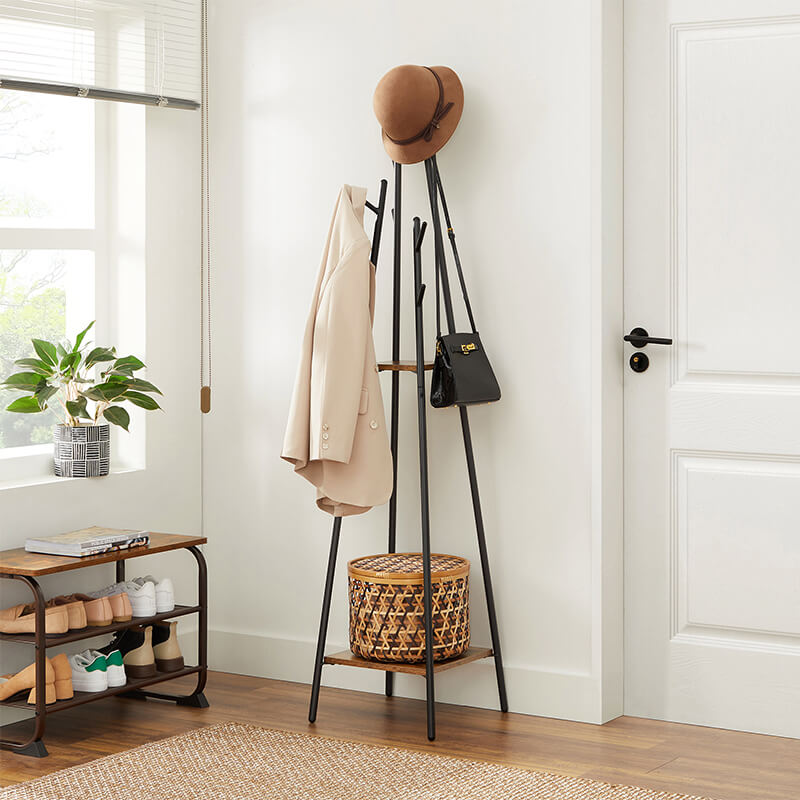 Industrial Coat Stand with Shelves