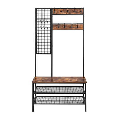 Coat Stand with Grids Panel