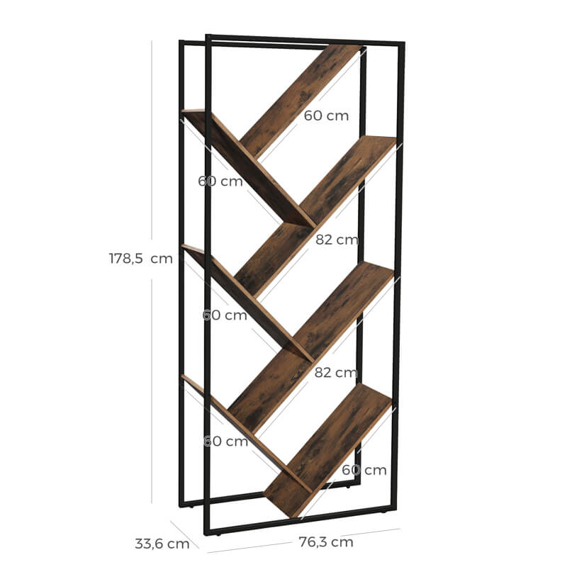 VASAGLE LLS46BX Libreria Moderna Industriale 5 Ripiani