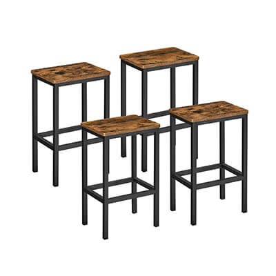 Set of 4 Industrial Bar Stools