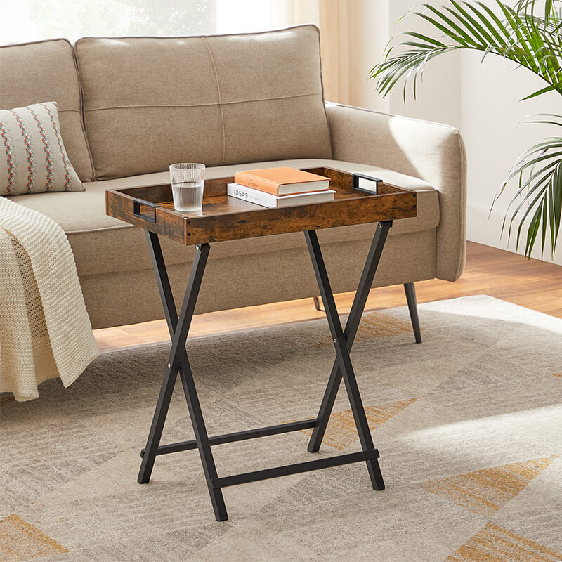 Industrial TV Tray Snack Table