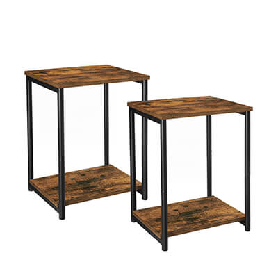 Set of 2 Nightstands Side Tables