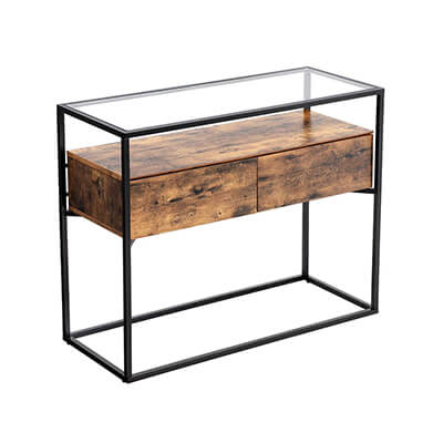 Glass Top Console Table