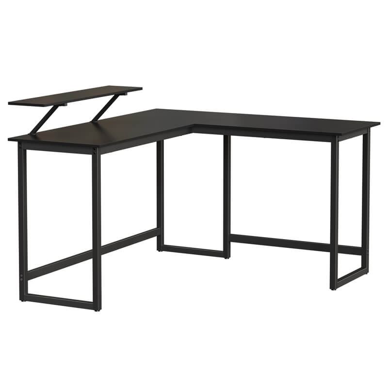 Black L-shaped Computer Desk for Sale|Furniture Supplier|VASAGLE