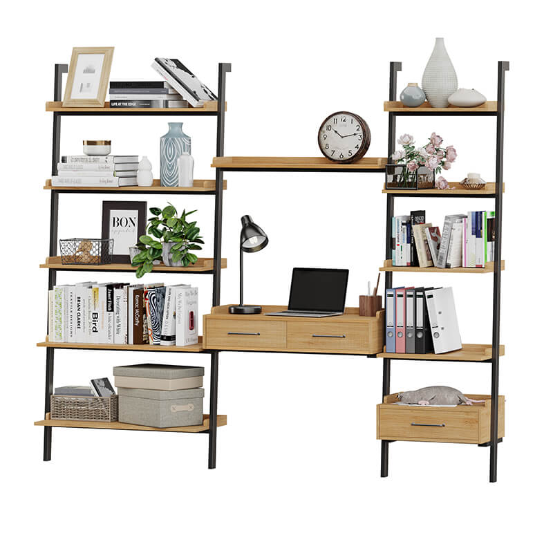Leaning Shelf with Desk